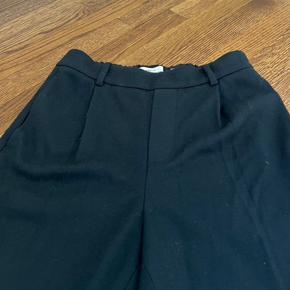 VINCE Wool Blend Pull On Pants Black Cozy Pleated Minimalist Neutral Luxury XS - Picture 3 of 6